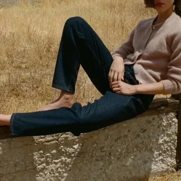 Doen Lady Jean Rinse Wash Ultra High Rise Barrel Leg Denim Jeans - Picture 2 of 10